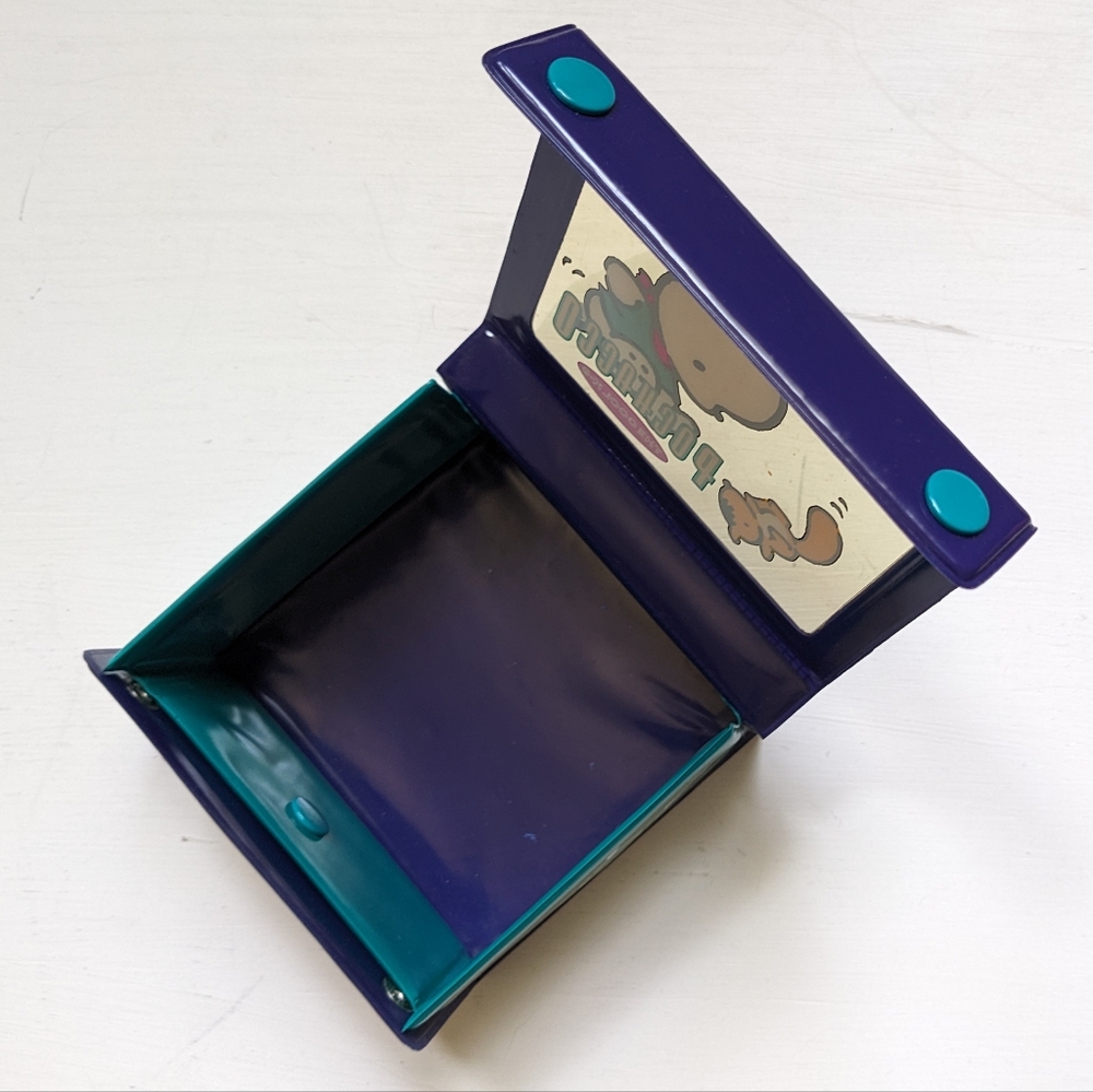 Vintage Pochacco Dog Puppy Sanrio Purple Plastic Vinyl Snap Trinket Box - Picture 6 of 15